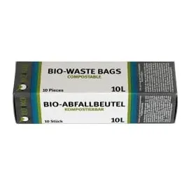 BIO4PACK Abfallbeutel 100% kompostierbar, 10 L, Faltschachtel (Rolle)