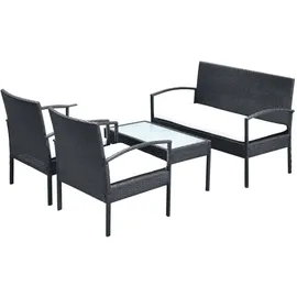 vidaXL Garten-Lounge-Set 4-tlg. schwarz