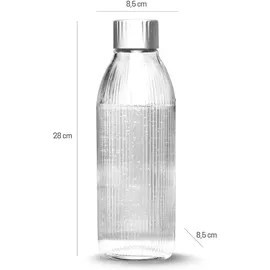 Wassersprudler-Flasche 1 L Transparent/silber