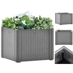 vidaXL Hochbeet Garten-Hochbeet mit Selbstbewässerungssystem Grau 43x43x33 cm grau