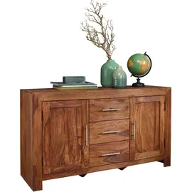 Wohnling Sideboard 118 x 70 x 40 cm Braun / Silber