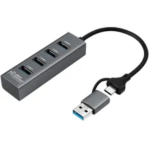 MicroConnect USBHUB4-2IN1 Schnittstellen-Hub USB 3.2 Gen 1 (3.1 Gen 1) Type-A 5000 Mbit/s Schwarz