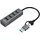 MicroConnect USBHUB4-2IN1 Schnittstellen-Hub USB 3.2 Gen 1 (3.1 Gen 1) Type-A 5000 Mbit/s Schwarz