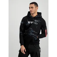 Alpha Industries Lightning AOP Hoody Kapuzensweat für Herren Black/White