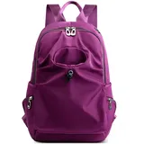 DEEVORCA Rucksäcke für Damen Elegant Damen Rucksack Leichter Freizeit Rucksack Mit Kopfhörerloch Reisen Urlaub Rucksack für die Frau Rucksack Damen für Laptop Wasserdichtes Nylon Lila