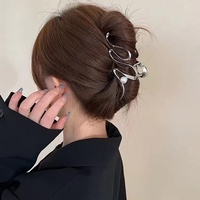 JUSTUSNX Metall-Haarklammern, silberfarbene Wellen-Haarspangen, Vintage-Haarklauen-Clips, Kopfschmuck, Haarstyling-Zubehör für Frauen und Mädchen, dünnes dickes Haar