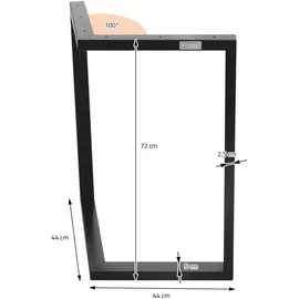 ML-Design Tischgestell Schwarz Metall 44x72x44 cm Esszimmer, Esstische, Tischsysteme,