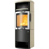 Kaminofen HARK 44-5.3 GT ECOplus 5 kW - Ofenkacheln: Quarz-Weiß - Korpus: graphit/verchromt