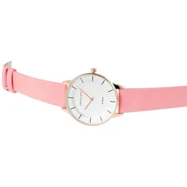 Excellanc Damenuhr Kunstleder Armbanduhr Quarz Analog - Rosa