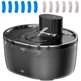 Ehomfory Katzenbrunnen Kabellos mit 6 Filters + 6 Schwämmes, 3.2 L Batteriebetrieb Trinkbrunnen für Katze, Katzenbrunnen für Katzen mit Bewegungsmelder, 5000mAh Akkukapazität, Leiser Betrieb