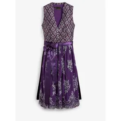 bonprix Dirndl mit Jacquard und Stickerei (2-tlg.Set), lila, 40, Samt