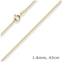 Schmuck Krone Goldkette 1,6mm Panzerkette aus 333 Gelbgold 42cm, Gold 333 goldfarben