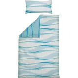 Erwin Müller Seersucker Wendebettwäsche blau | 135x200 cm - 40x80 cm