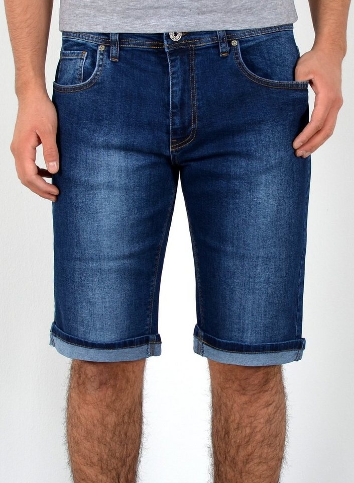 ESRA Jeansshorts A362 Herren Jeans Shorts kurze Hose, bis Übergröße / Plussize Große Größe, Herren kurze Jeans Hose Shorts, Herrren kurze Jeanshose mit Stretch, Jeansshorts für Sommer mit Rissen im Destroyed Look, Herren Capri Jeans Herren Capri Hose Herren Capri Jeanshose, Herren Shorts Jeans Straight Regular Comfort blau W40