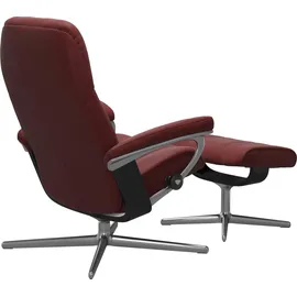 Stressless Relaxsessel STRESSLESS "Consul", rot (cherry paloma), B:91cm H:102cm T:79cm, Leder PALOMA: PALOMA ist ein durchgefärbtes Semianilin-Möbelleder mit natürlicher Narbung., Sessel, Relaxsessel, mit Cross Base, Größe S, M & L, Holzakzent Schwarz