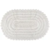 DII Crochet Collection Wende-Badematte, klein, oval, 43 x 61 cm, Weiß