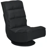 Costway Bodenstuhl 360°drehbar, mit 5-Fach Verstellbarer Rückenlehne, bis 120kg, Bodensessel, Lazy Sofa Schwarz - COSTWAY