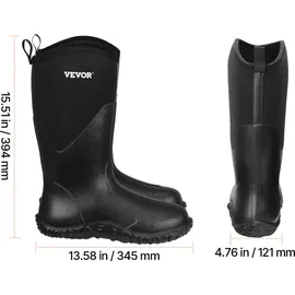 Vevor Gummistiefel mit Stahlkappe Schutzschuhe, wasserdichte Regen-Angelstiefel, rutschfeste Arbeitsschuhe für den Außenbereich, für Fertigung, Bau, Landwirtschaft, Größe 12 US