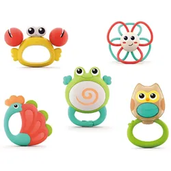 Moni Babyrassel-Set Tierorchester 5-teilig E318B Greifling verschiedene Tiere bunt