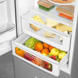 Smeg FAB32LSV5 Retro-Kühl-Gefrierkombination (311 l, 1968 mm hoch, Silber)