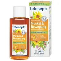 Merz tetesept Muskel & Bewegung Bad – 1 x 125 ml – Gesundheitsbad für Entspannung & Lockerung mit 4 ätherischen Ölen – Wohltuender Badezusatz durchwärmt und entlastet