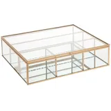 ATMOSPHERA CREATEUR D'INTERIEUR Atmosphera - Schmuckschatulle "Mood" - Glas und Metall - goldfarben - 27x7-5 cm - Gold