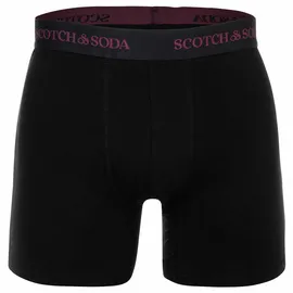 Scotch & Soda Boxershorts Solid Cotton Stretch 3er Pack Schwarz / Mehrfarbig L