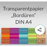 Transparentpapier "Bordüren" DIN A4 braun - 25 Blatt