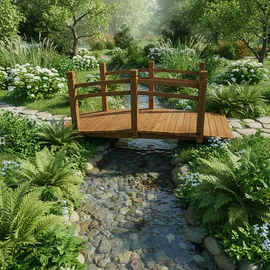 Relaxdays Garten Brücke 55 x 150 x 67 cm Natur