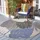 Sanat Teppich Floral Outdoor, rund, Höhe: 6 mm, In- und Outdoor geeignet, florales Design, Balkon, Terasse beige Ø 150 cm x 6 mm