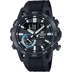 Smartwatch CASIO EDIFICE, schwarz (türkis, schwarz), Smartwatches, Armbanduhr, Herrenuhr, Bluetooth, Stoppfunktion, Weltzeit, digital