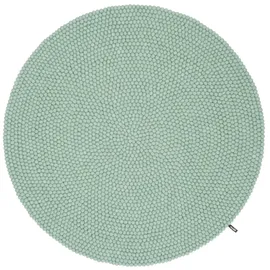 myfelt Fine Filzkugelteppich Ø 90 cm Blau/Türkis