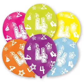 amscan® Latexballons Geburtstagskerze 4 27 cm 6 St. Bunt