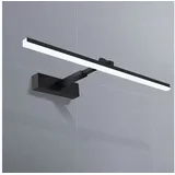 Boromal - LED Spiegelleuchte Schwarz Spiegellampe Bad Badezimmer 60cm Wandleuchte 6500K Kaltweiß 180° Drehbar, Dehnbar, Aluminium Lampenschirm,