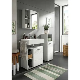 xonox.home Waschbeckenunterschrank Copa ca. 60x56 cm x 56 cm x 32 cm Grau-Weiß