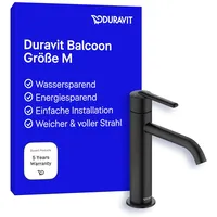 Duravit Balcoon Waschtischarmatur, BA1023002046 M FreshStart und MinusFlow, Ausladung