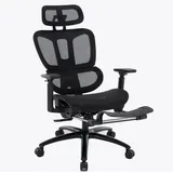 Trisens Bürostuhl in moderner Mesh-Optik mit Fußstütze ergonomischer Drehstuhl mit Nacken und Lordosenstütze - Gamingstuhl mit atmungsaktiver Netzrückenlehne und Wippfunktion