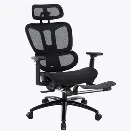 Trisens Bürostuhl in moderner Mesh-Optik mit Fußstütze ergonomischer Drehstuhl mit Nacken und Lordosenstütze - Gamingstuhl mit atmungsaktiver Netzrückenlehne und Wippfunktion