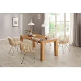 loft24 Rattanstuhl Cello (Set, 2 St), Esszimmerstuhl mit Armlehne, Armlehnstuhl Rattan, modern beige