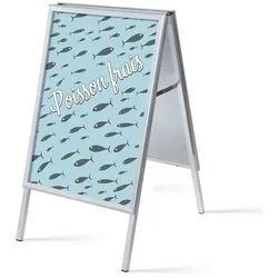 SHOWDOWN Displays Showdown Kundenstopper - DIN A1 - Komplett-Set - Poisson frais Französisch - Blau/Schwarz