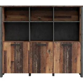 Forte Bücherregal Clif 136,4 x 41,6 x 118,3 cm Dunkelgrau