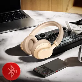 forcell F-AUDIO Kabellose Over-Ear-Kopfhörer ANC Touch Beat Bluetooth Kopfhörer 500mAh Rosa