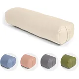 Vedara® Yoga Bolster AKAMA – Yogakissen mit Kapokfüllung für Yin Yoga – Rechteckig – Waschbarer Bezug aus 100% robuster Baumwolle – Großes Yogakissen für Restorative Yoga (Natur, Klein)