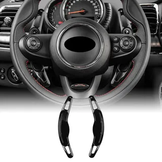 KUNGKIC Für MINI Cooper F54 F55 F56 F57 F60 Clubman Countryman Lenkrad Schaltwippen ABS DSG Erweiterungen Innenraum Dekoration Zubehör 2 PCS Schwarz