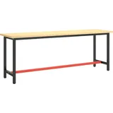 vidaXL Werkbankgestell Mattschwarz und Mattrot 210x50x79 cm Metall