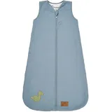 Sterntaler Schlafsack 70 cm Dino Rexi - Kinder und Baby Schlafsack unwattiert aus Musselin mit 2-Wege-Reißverschluss und seitliche Kabelöffnung, mit Feinfrottee Futter, TOG 1,0 - blau