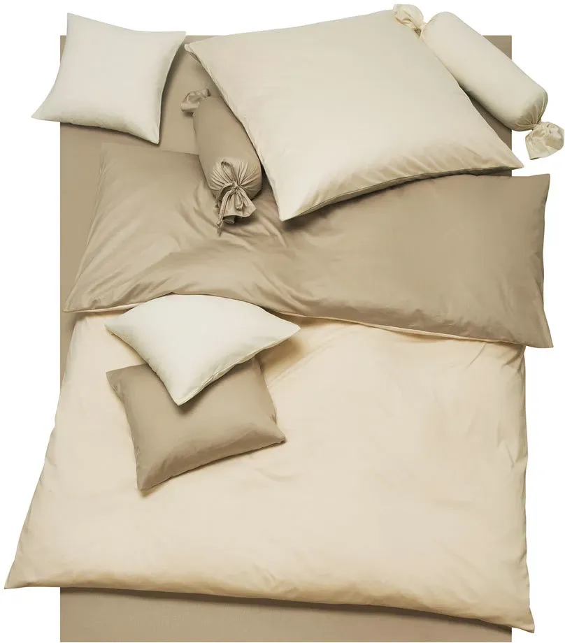 Doris Meyer Interlock-Jersey Wendebettwäsche Milano taupe/beige Kissenbezug einzeln 40x40 cm - beige