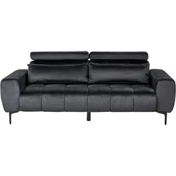 3-Sitzer Sofa Samtstoff schwarz VEGAMO