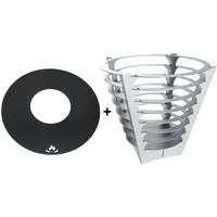 teileplus24 Feuerkorb FT09 Feuertonne + Grillring Komplettset Feuerkorb + Grillplatte