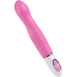 G-Punkt-Vibrator aus Silikon, 22,5 cm, rosa | weiß